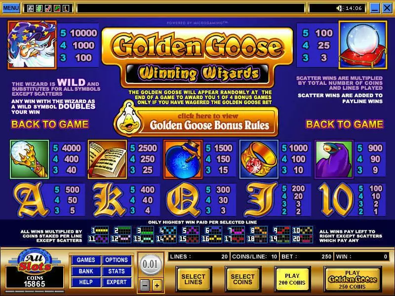 Golden Goose - Winning Wizards Free Casino Slot  with, delFree Spins
