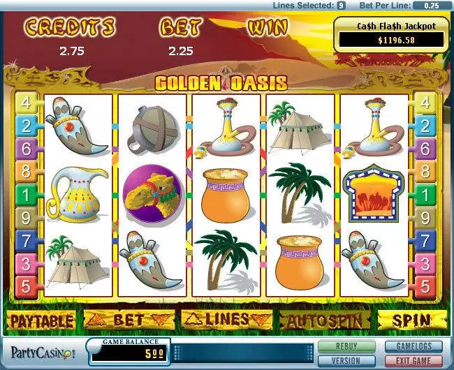 Golden Oasis Free Casino Slot  with, delSecond Screen Game