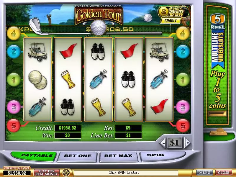 Golden Tour Free Casino Slot  with, delSecond Screen Game