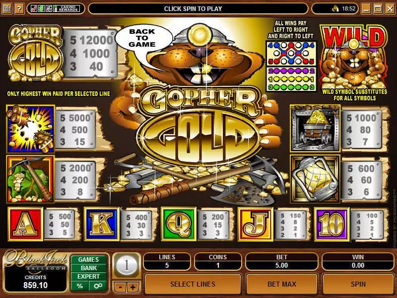 Gopher Gold Free Casino Slot 