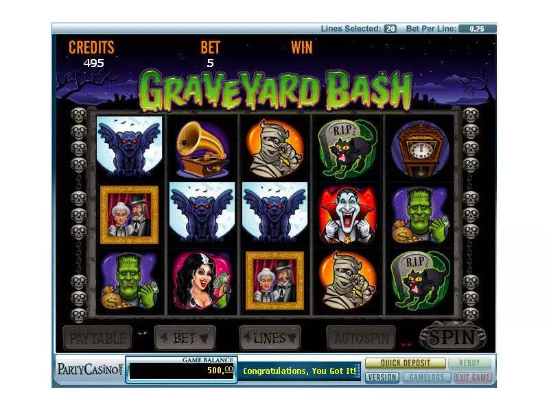 Graveyard Bash Free Casino Slot  with, delFree Spins
