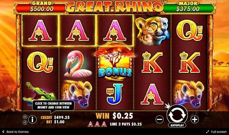 Great Rhino Free Casino Slot  with, delFree Spins