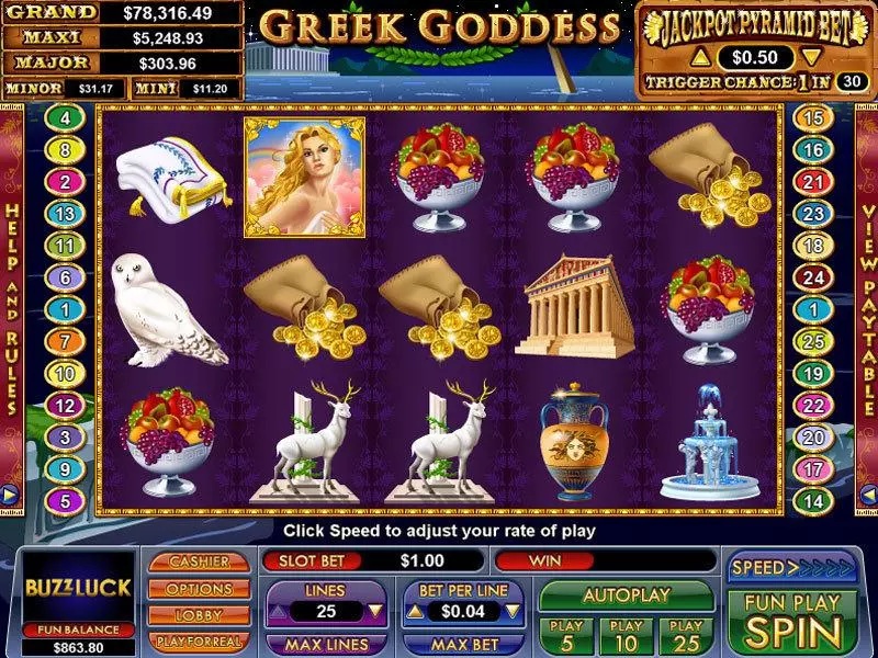 Greek Goddess Free Casino Slot  with, delJackpot bonus game