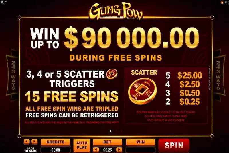 Gung Pow Free Casino Slot  with, delFree Spins