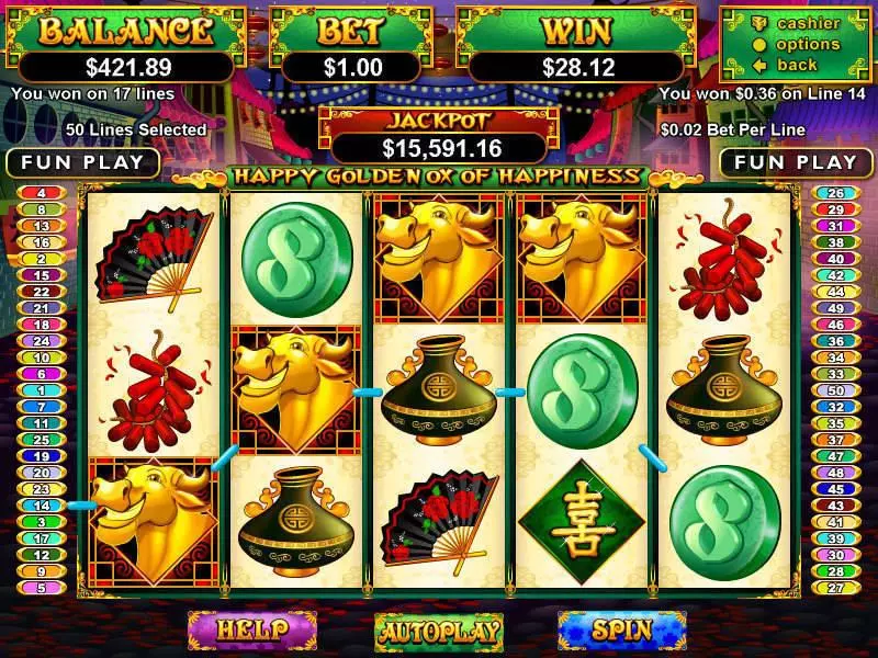 Happy Golden Ox of Happiness Free Casino Slot  with, delFree Spins