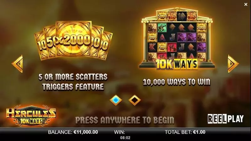 Hercules 10K WAYS Free Casino Slot  with, delFree Spins