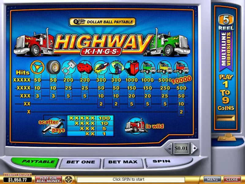 Highway Kings Free Casino Slot  with, delSecond Screen Game