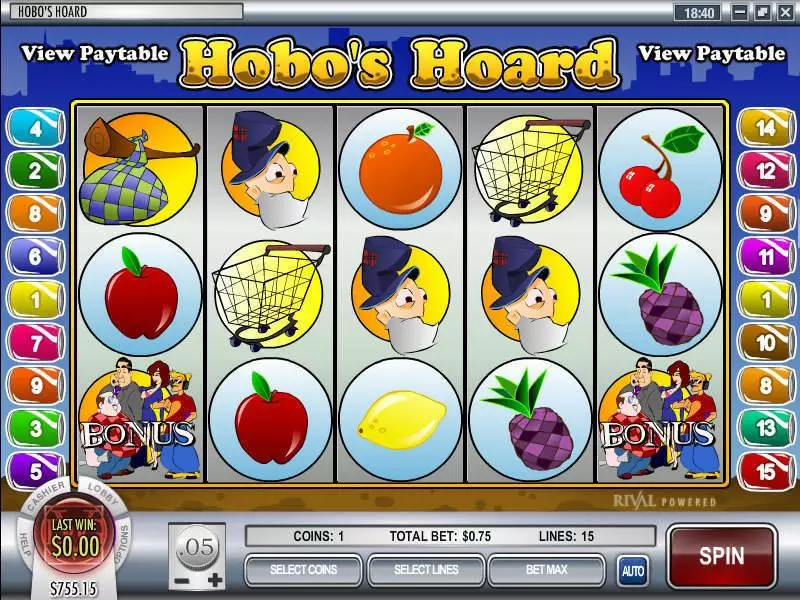 Hobo's Hoard Free Casino Slot  with, delFree Spins