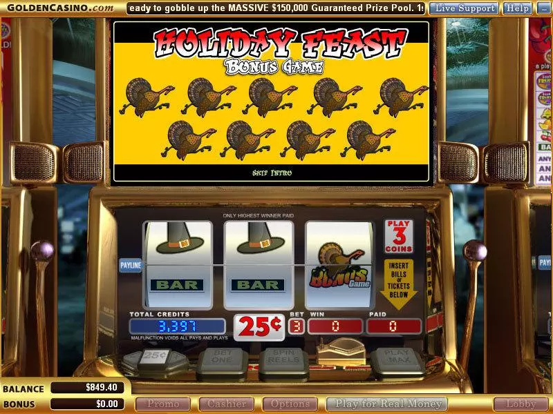 Holiday Feast Free Casino Slot  with, delSecond Screen Game