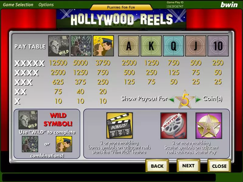 Hollywood Reels Free Casino Slot  with, delSecond Screen Game