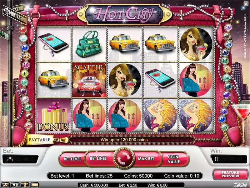 Hot City Free Casino Slot  with, delFree Spins