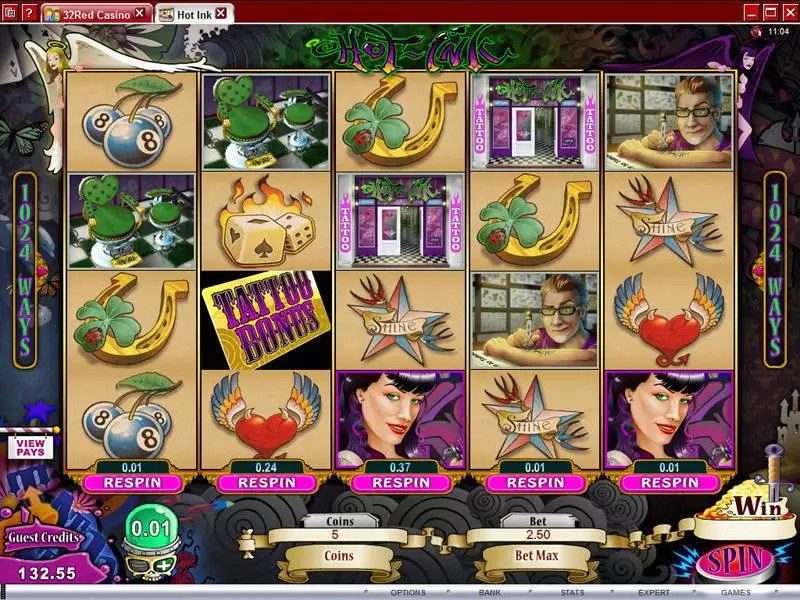 Hot Ink Free Casino Slot  with, delFree Spins