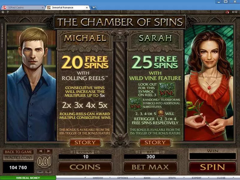 Immortal Romance Free Casino Slot  with, delFree Spins