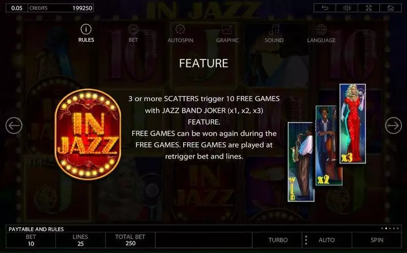 In Jazz Free Casino Slot  with, delFree Spins
