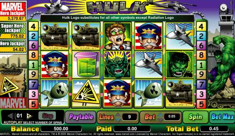 Incredible Hulk Free Casino Slot 