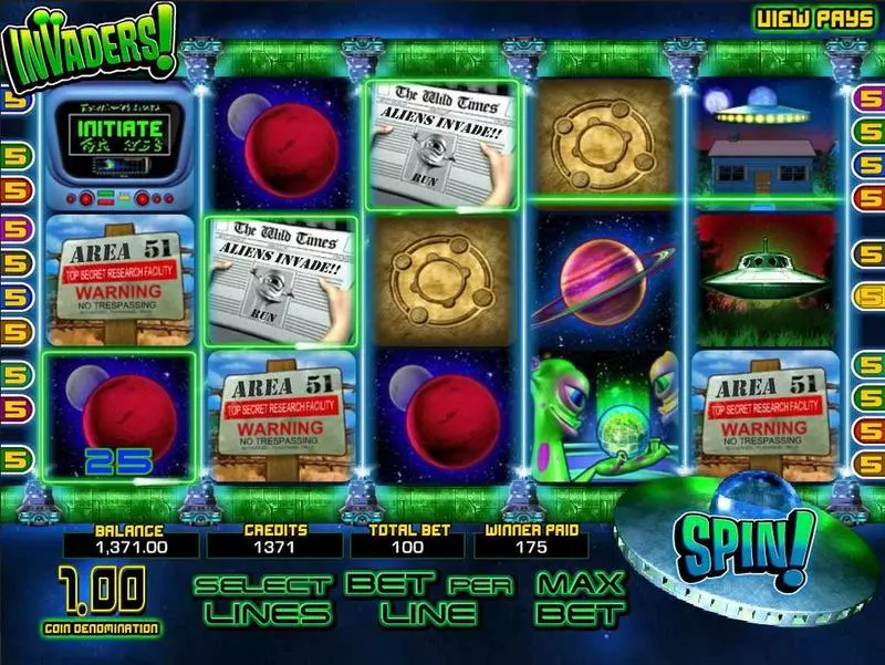 Invaders Free Casino Slot  with, delSecond Screen Game