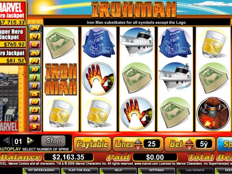 Iron Man Free Casino Slot  with, delSecond Screen Game