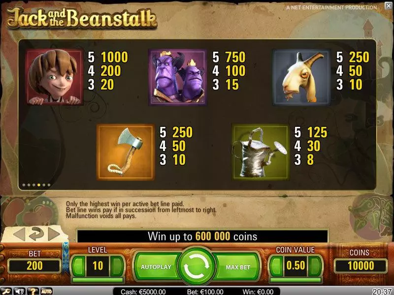 Jack and the Beanstalk Free Casino Slot  with, delFree Spins