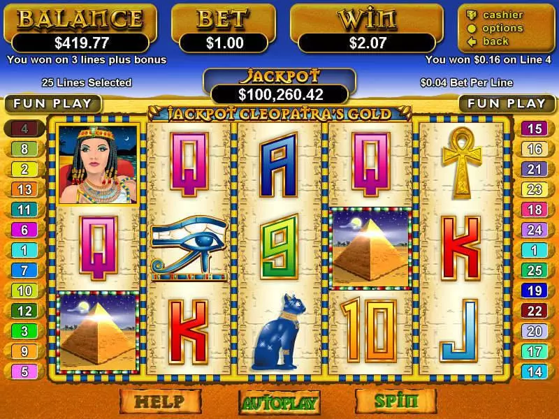 Jackpot Cleopatra's Gold Free Casino Slot  with, delFree Spins