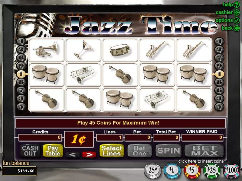 Jazz Time Free Casino Slot  with, delSecond Screen Game