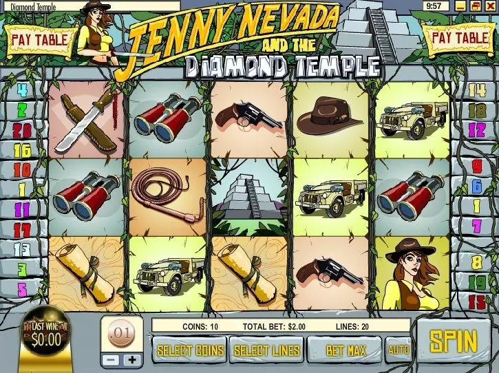 Jenny Nevada And The Diamond Temple Free Casino Slot  with, delFree Spins