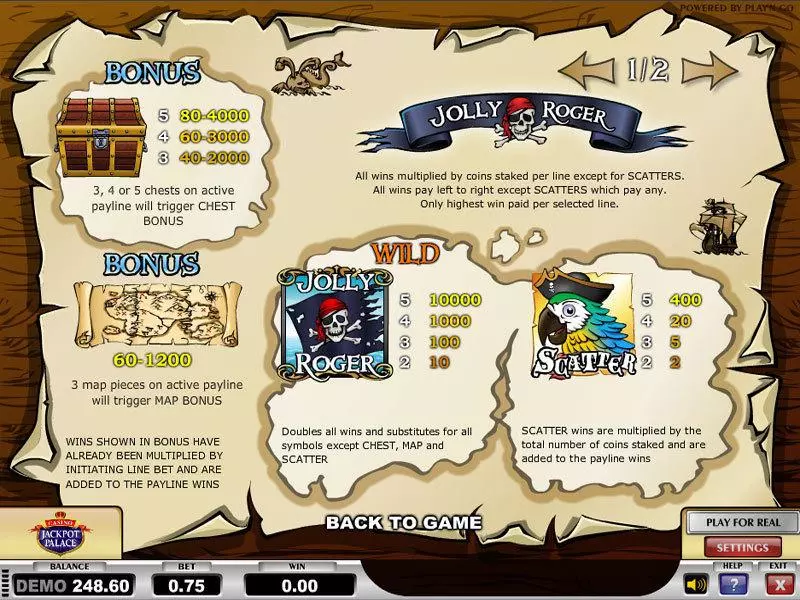 Jolly Roger Free Casino Slot  with, delSecond Screen Game
