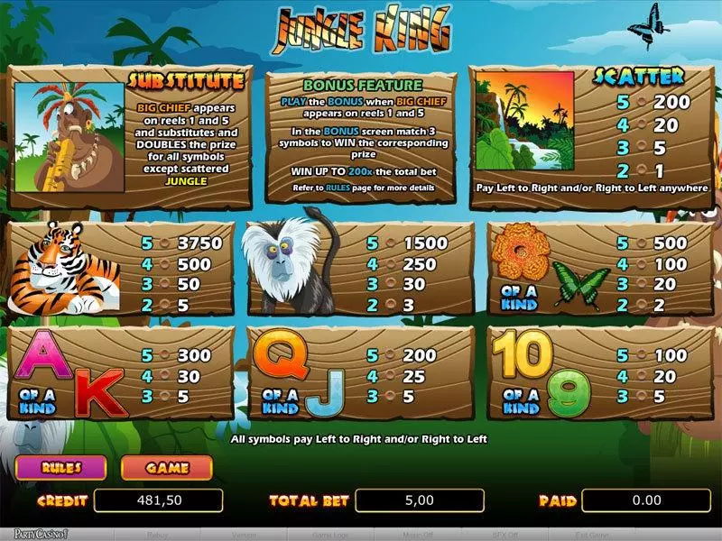 Jungle King Free Casino Slot  with, delSecond Screen Game
