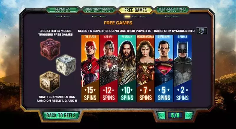 Justice League Free Casino Slot  with, delFree Spins