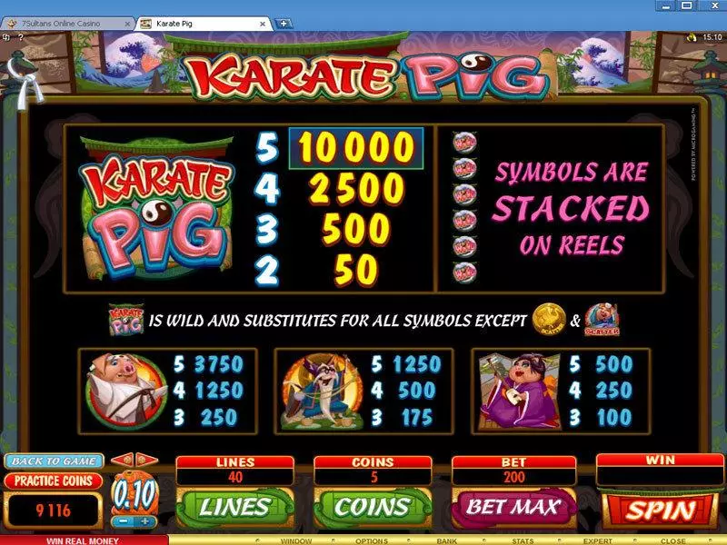 Karate Pig Free Casino Slot  with, delFree Spins