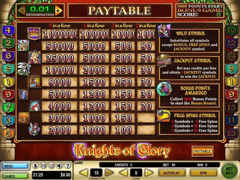 Knights of Glory Free Casino Slot  with, delFree Spins