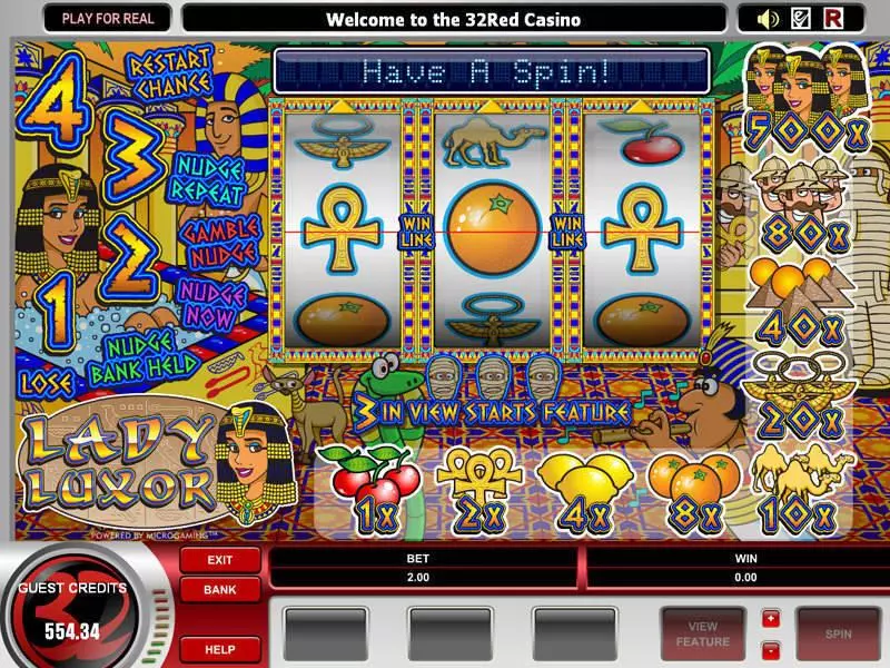Lady Luxor Free Casino Slot  with, delSecond Screen Game