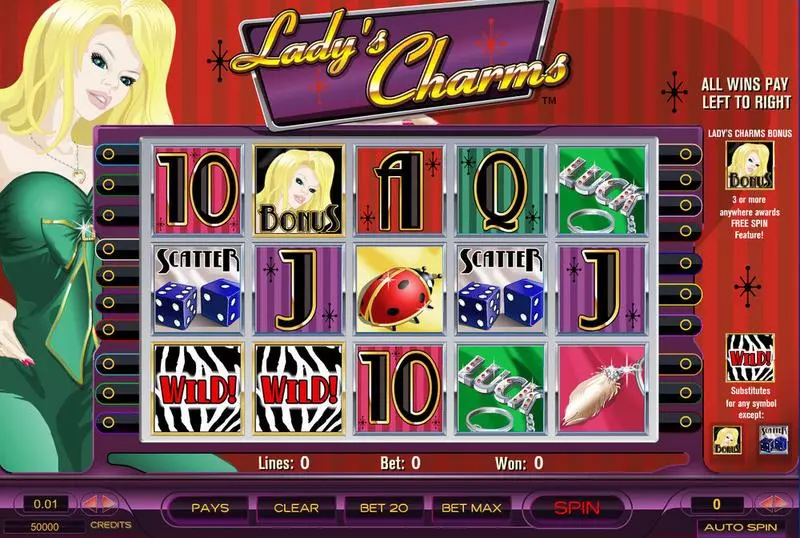 Lady's Charms Free Casino Slot  with, delFree Spins