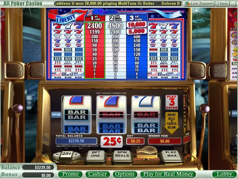 Liberty 7's Free Casino Slot 