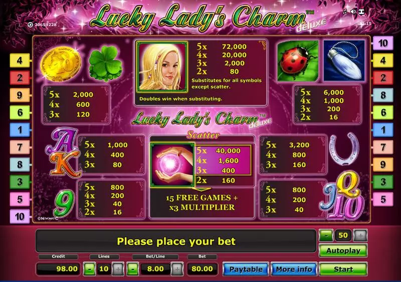 Lucky Lady's Charm - Deluxe Free Casino Slot  with, delFree Spins