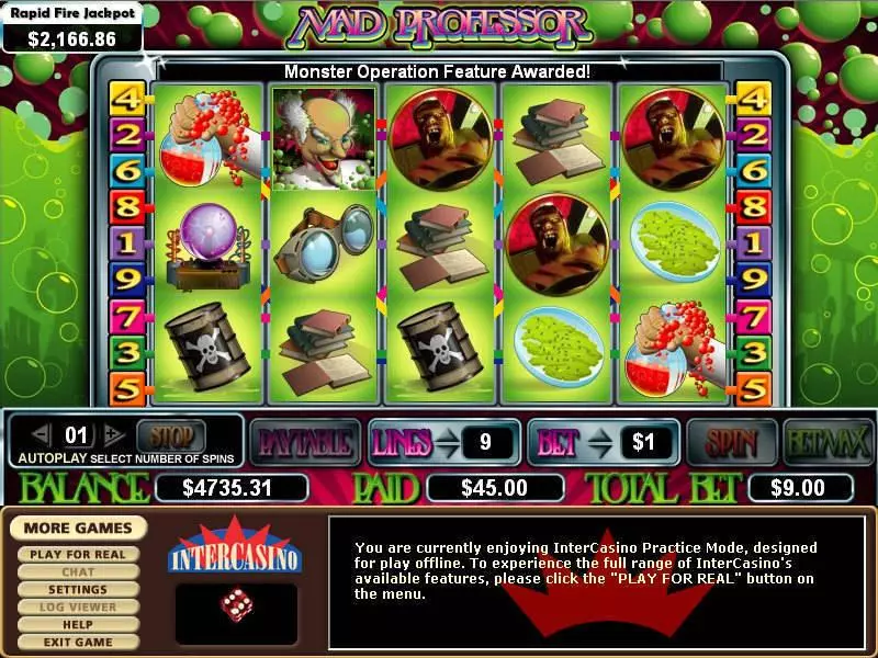 Mad Professor Free Casino Slot  with, delSecond Screen Game