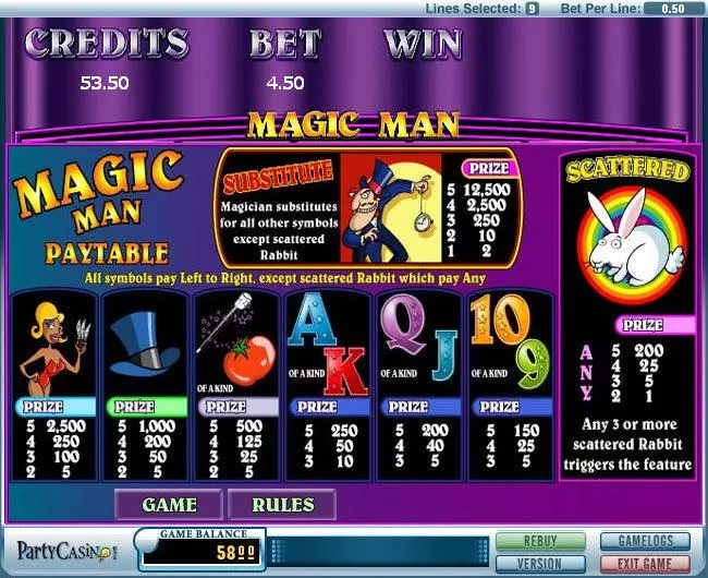 Magic Man Free Casino Slot  with, delSecond Screen Game