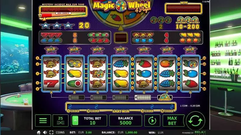 Magic Wheel 4 Player Free Casino Slot  with, delWheel of Fortune