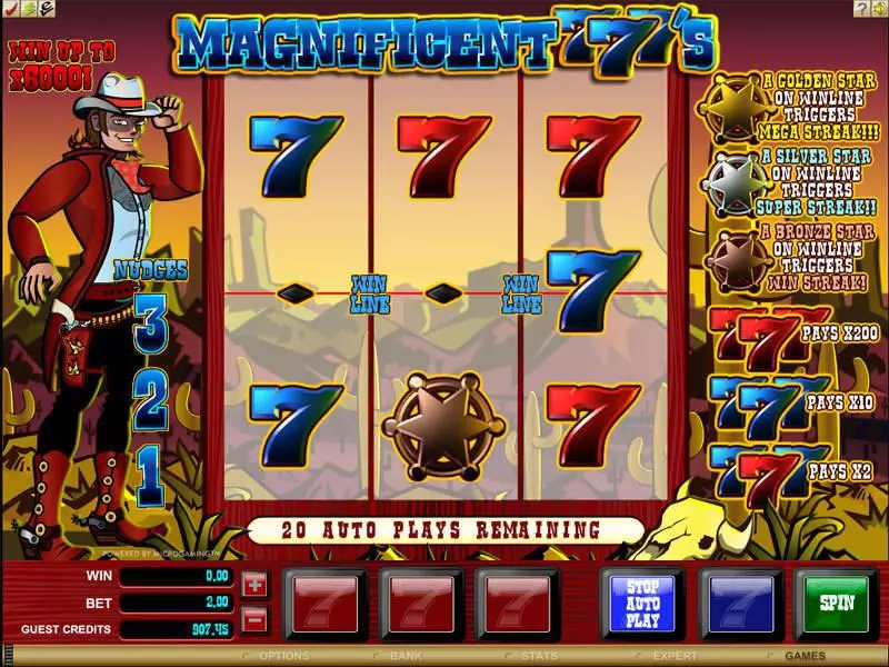 Magnificent 777's Free Casino Slot  with, delFree Spins