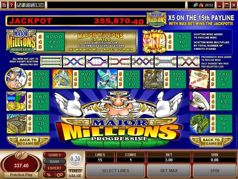 Major Millions 5-Reels Free Casino Slot 