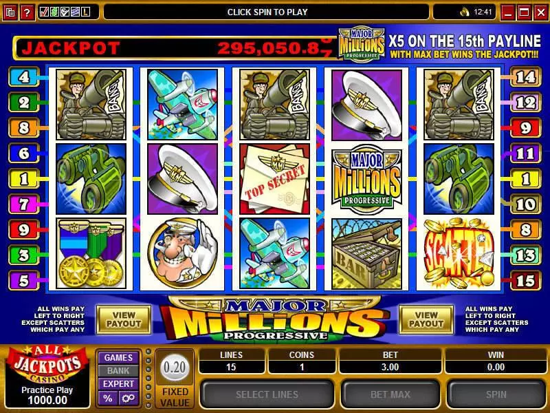Major Millions 5-Reels Free Casino Slot 