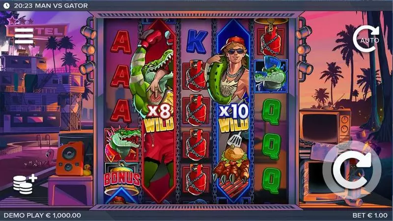 Man vs Gator Free Casino Slot  with, delBonus Game