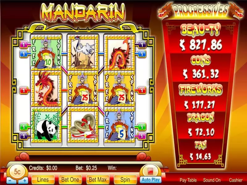Mandarin 3-Reel Free Casino Slot  with, delFree Spins
