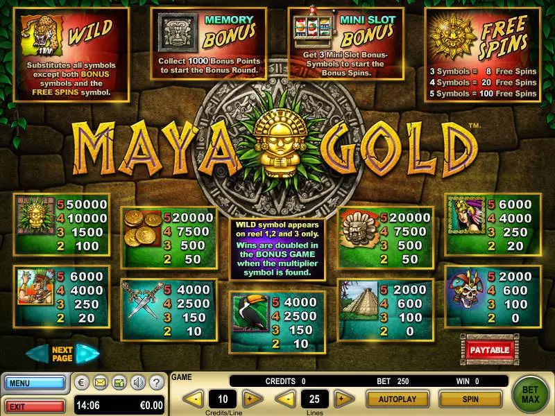 Maya Gold Free Casino Slot  with, delFree Spins