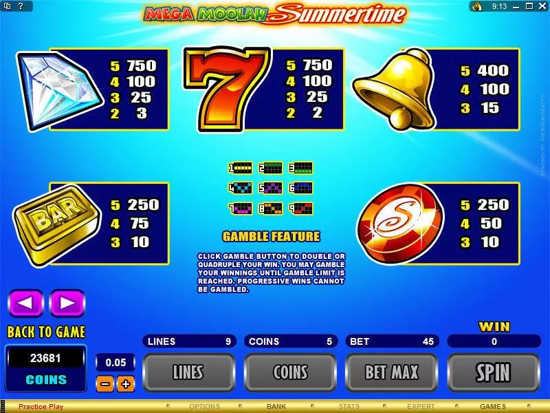 Mega Moolah Summertime Free Casino Slot  with, delJackpot bonus game