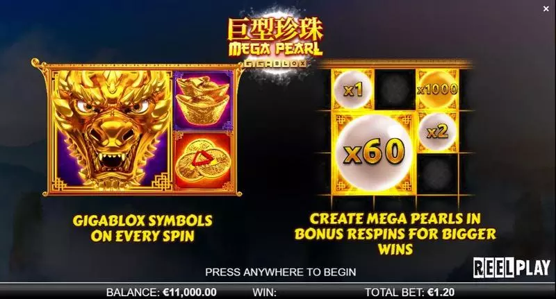 Megapearl Gigablox Free Casino Slot  with, delRe-Spin
