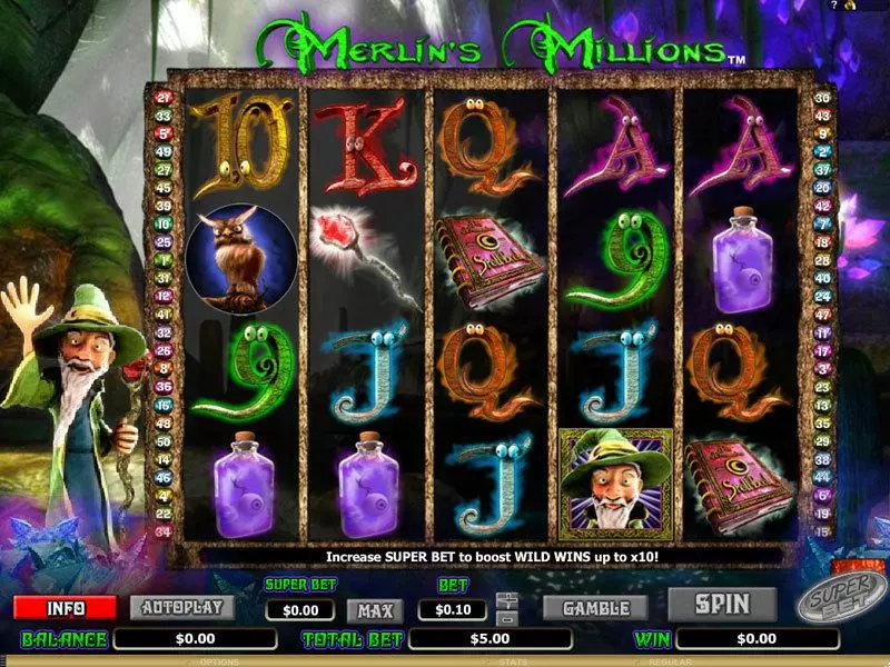 Merlin's Millions Free Casino Slot  with, delFree Spins