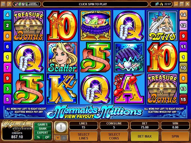 Mermaids Millions Mini Free Casino Slot  with, delFree Spins
