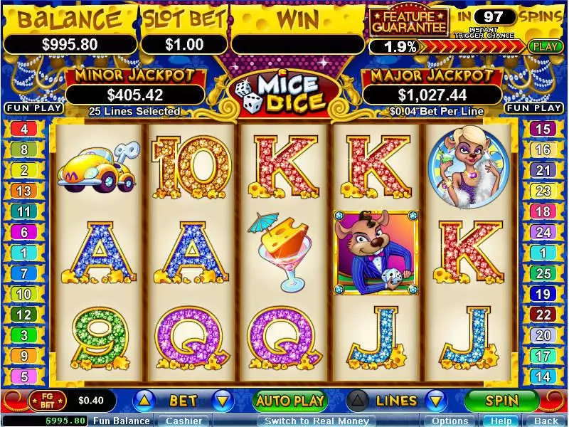 Mice Dice Free Casino Slot  with, delFree Spins