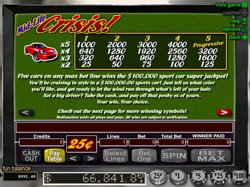 Mid-Life Crisis Free Casino Slot  with, delSecond Screen Game