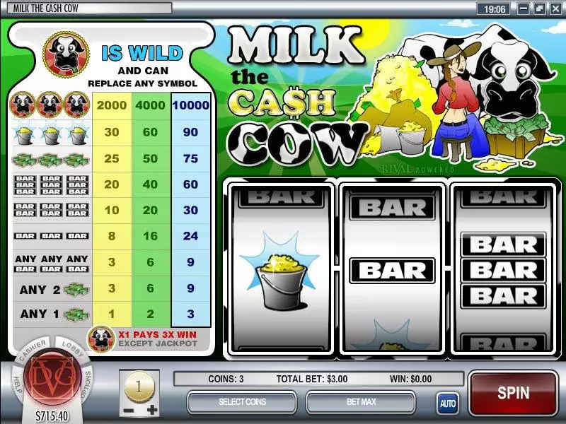 Milk the Cash Cow Free Casino Slot 